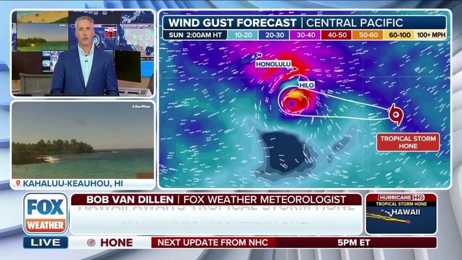 Tropical Storm Hone continues to trek toward across Pacific near Hawaii