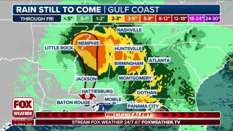 Francine continues to pummel Southeast as tropical storm advances inland