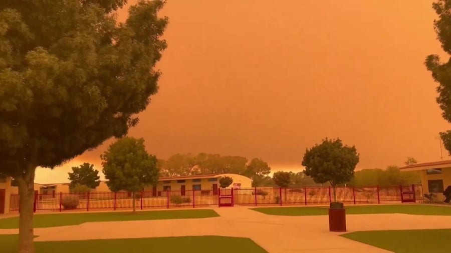 Line and Bridge Fires cause orange, smoke-filled skies in Southern California