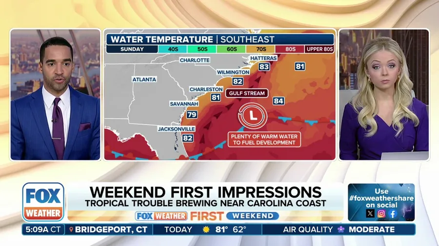 Odds of tropical development off Carolinas' coast continue to creep upward