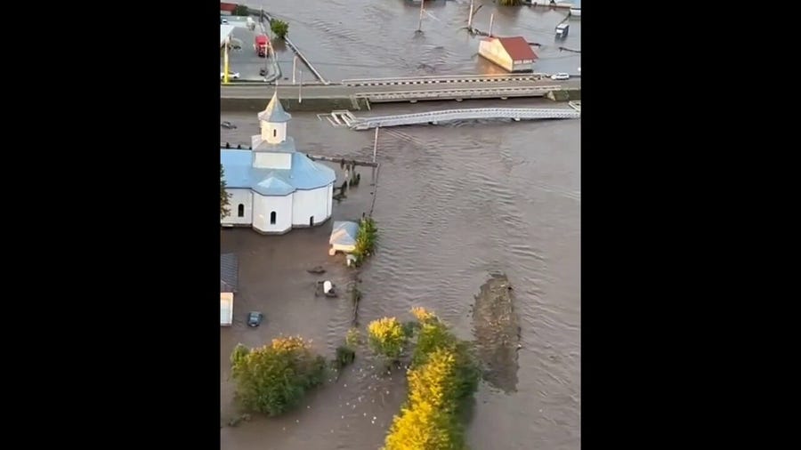 Aerial Footage Shows Extent of Deadly Romania Floods