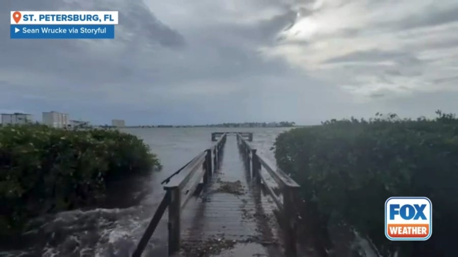 High waters thrash in St Petersburg as Helene approaches