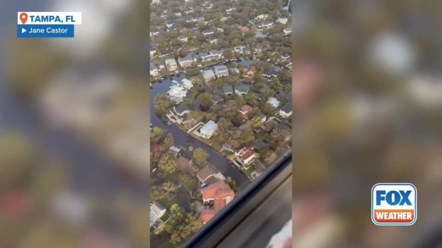 Extensive flood damage seen in coastal Tampa neighborhoods following Helene