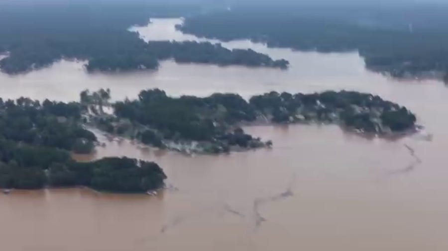 Watch: Aerial footage captures scope of catastrophic flooding in North Carolina