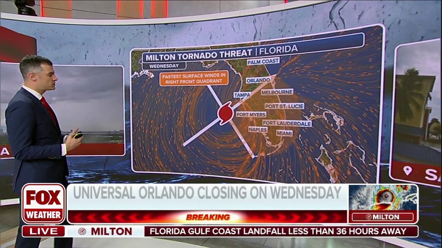 Tornado threat increases Wednesday as Hurricane Milton approaches Florida