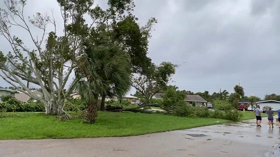 Suspected tornado from Hurricane Milton's outer bands tears through Fort Myers neighborhood