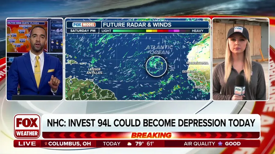 Disturbance swirling in the Atlantic Ocean could become a tropical depression Saturday