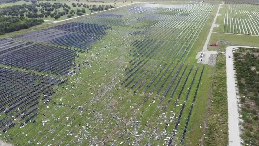 Watch: Drone video shows tornado's path of destruction through Florida solar power plant