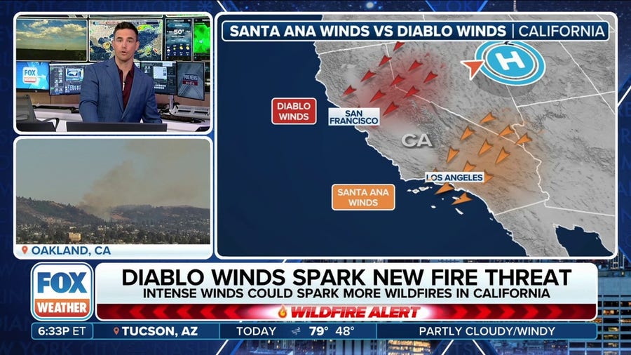 Dangerous Diablo Winds spark wildfire threat in northern California