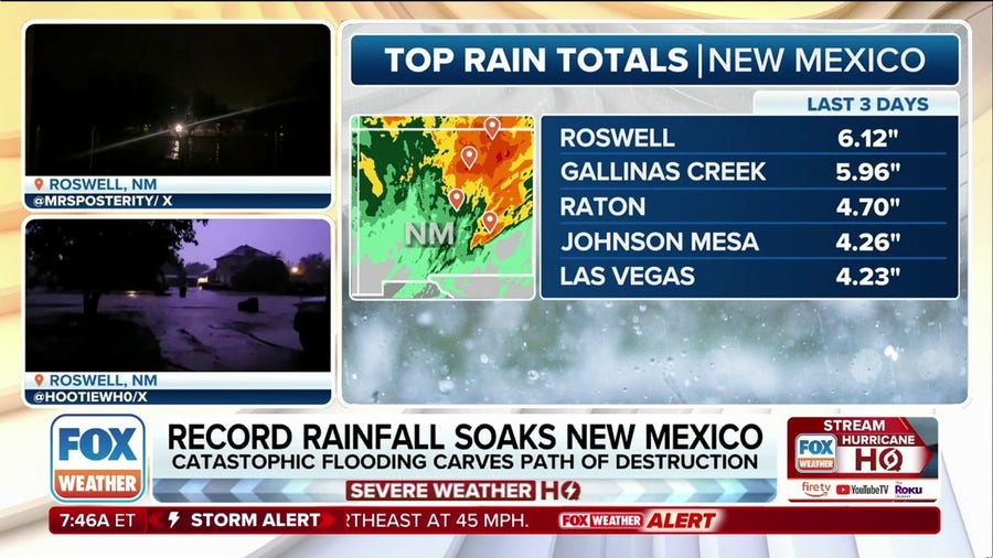 Record-breaking rain in New Mexico leads to deadly flash flooding in Roswell