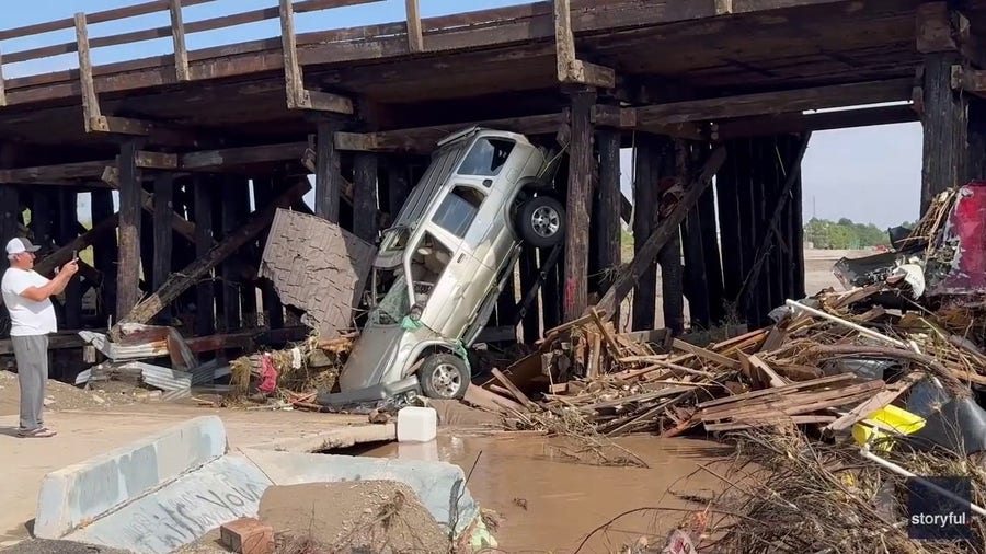 Watch: Car swallowed by floodwaters in Roswell, New Mexico