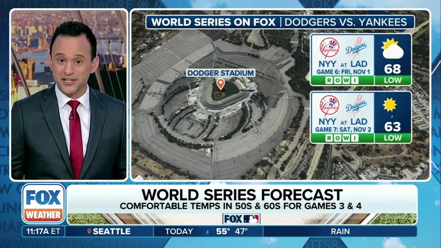 Cooler weather expected as World Series shifts to New York this week