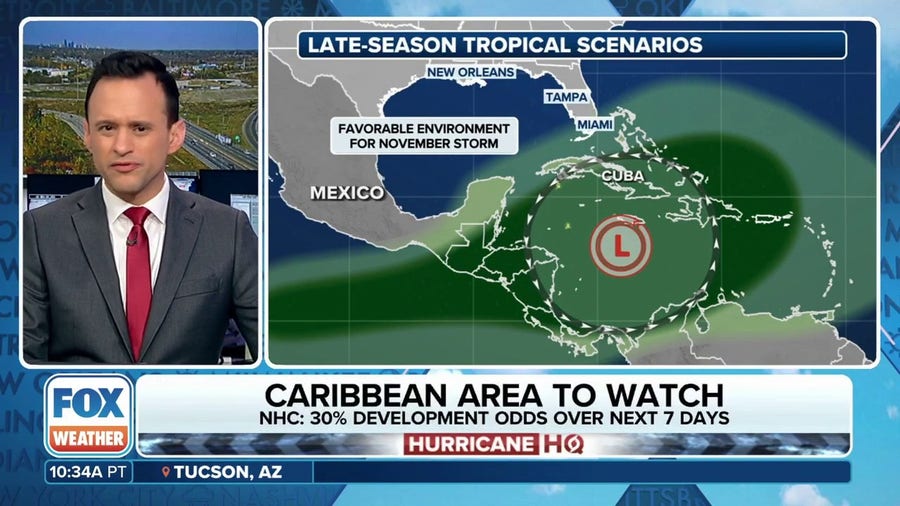 Tropical development chances increase for Caribbean area to watch this week