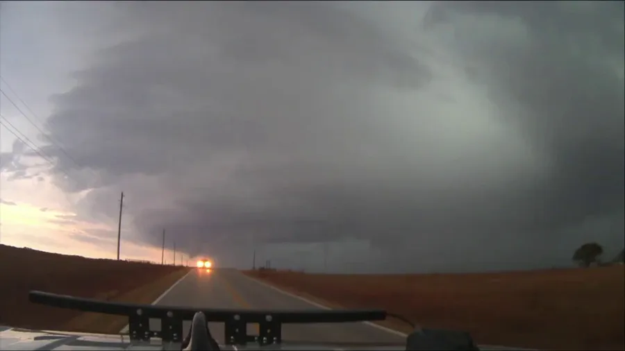 Watch: Lightning flashes during severe weather in Kansas