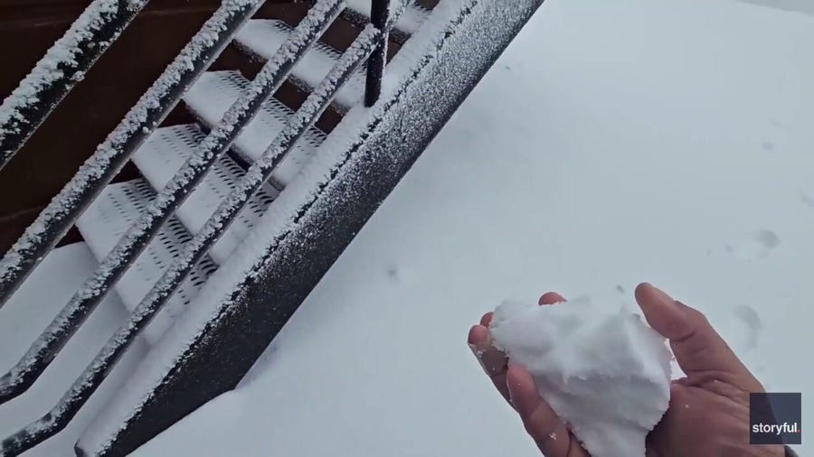 First snow of the season falls at Hawaii's Mauna Kea volcano