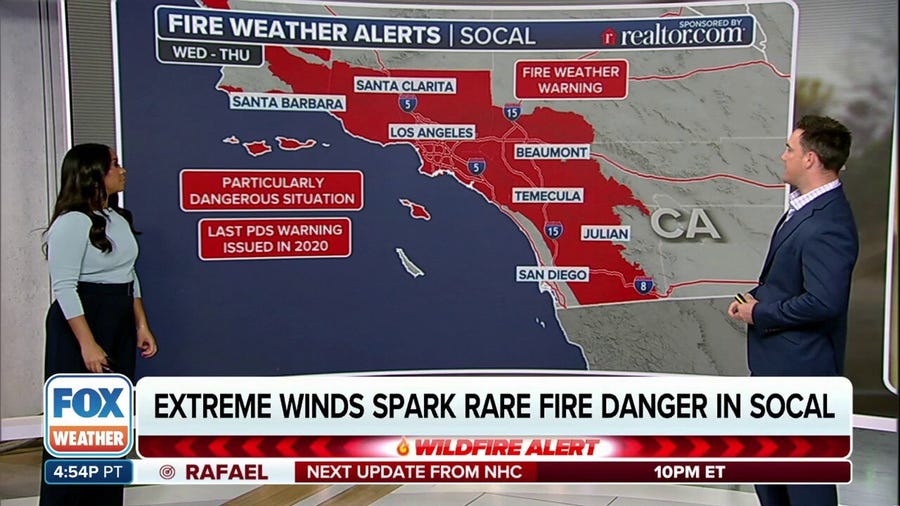 Santa Ana Winds Trigger 'extreme' Fire Conditions | Latest Weather ...