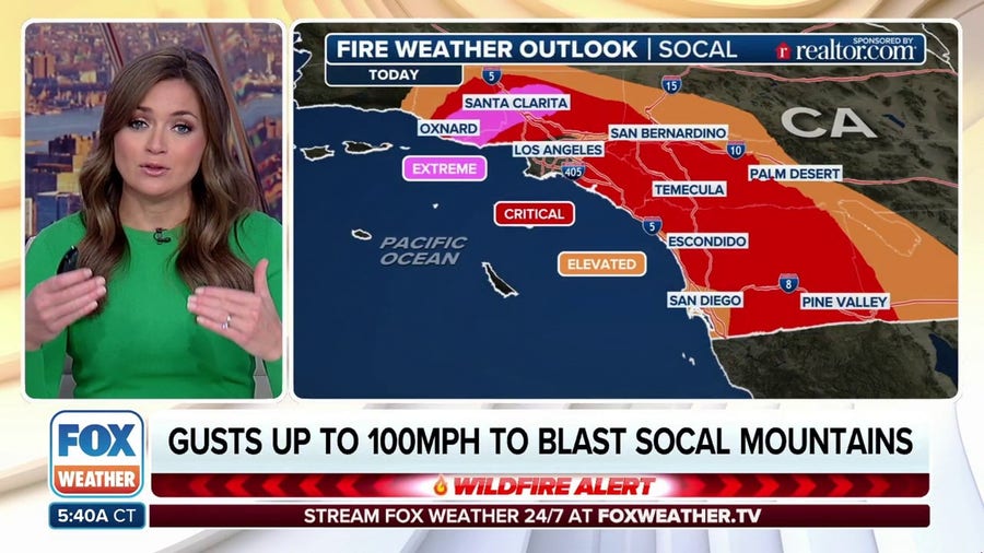 'Particularly Dangerous Situation' fire weather threat looms in Southern California