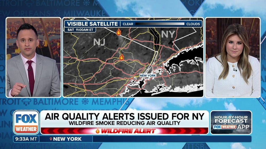 Wildfire smoke brings unhealthy air quality to New York City Saturday