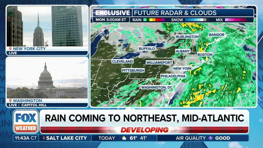 Badly-needed rain forecast for Northeast, Mid-Atlantic