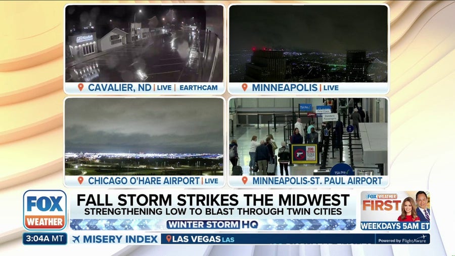 Upper Midwest being blasted by rain, snow as strengthening storm moves through region