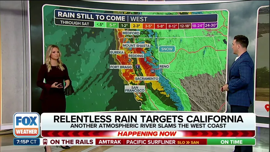 Atmospheric river set to soak Northern California for multiple days