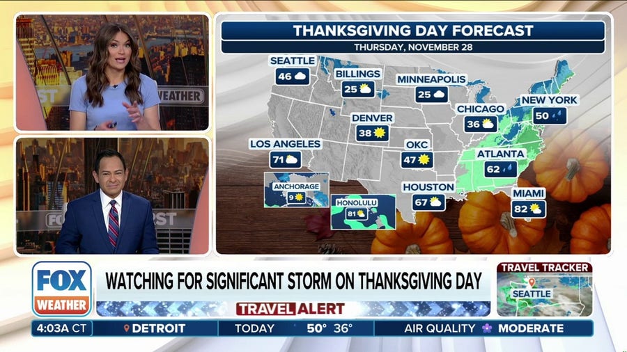 Thanksgiving travel disruptions forecast from coast to coast this week