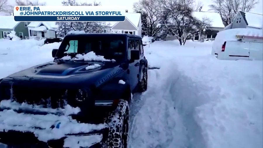 Watch: Lake-effect snowstorm dumps feet of snow on Erie, Pennsylvania