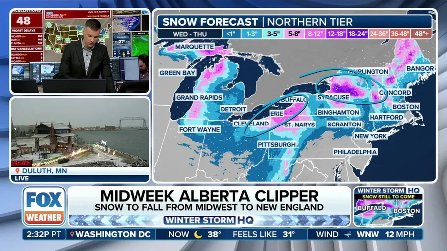 New "Alberta Clipper" storm aims to dump more snow across Great Lakes, Northeast