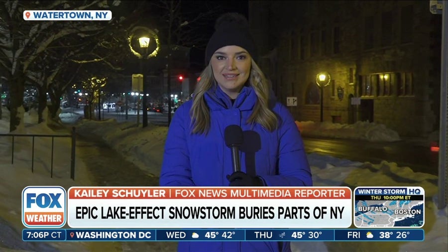 Lake-effect snowstorm buries Watertown, New York in feet of snow