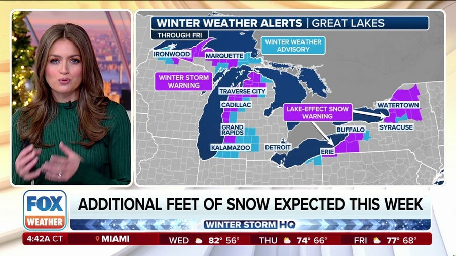 Lake-effect snow to blast Great Lakes again for third time in 2 weeks