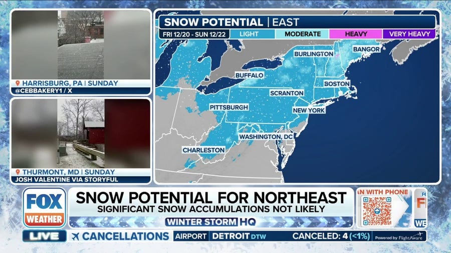 Snow possible in Northeast days before Christmas