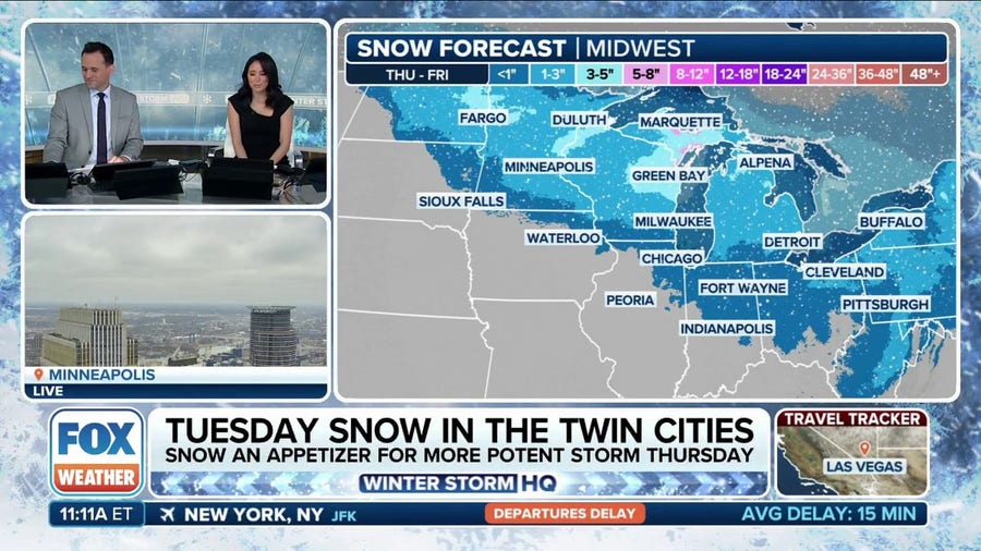 Late-week snowstorm to snarl travel across a dozen states in Upper Midwest