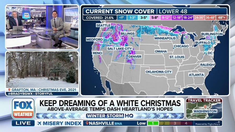 Snowy, white Christmas a dream for most Americans this year