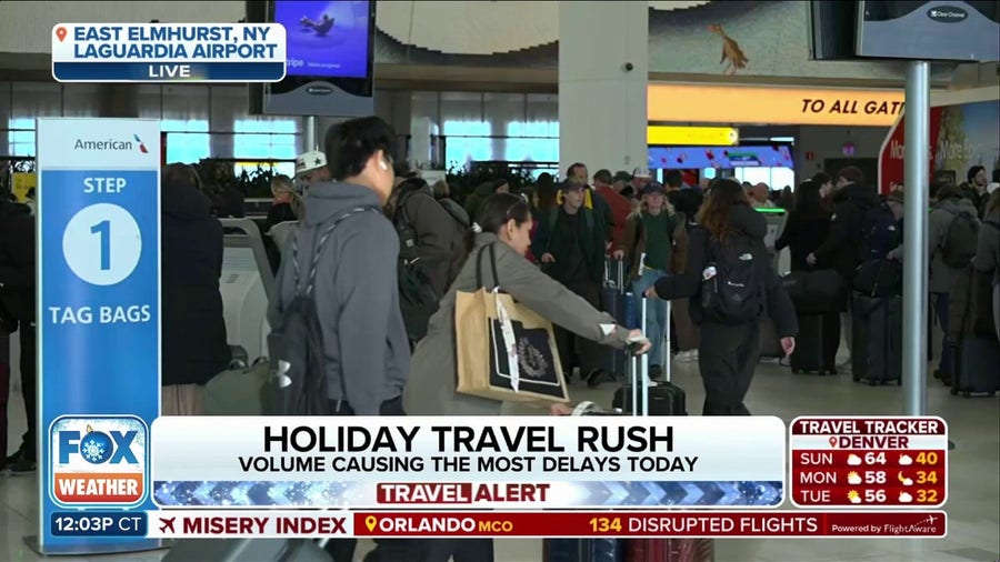 Record number of holiday travelers leading to longer wait times at airports