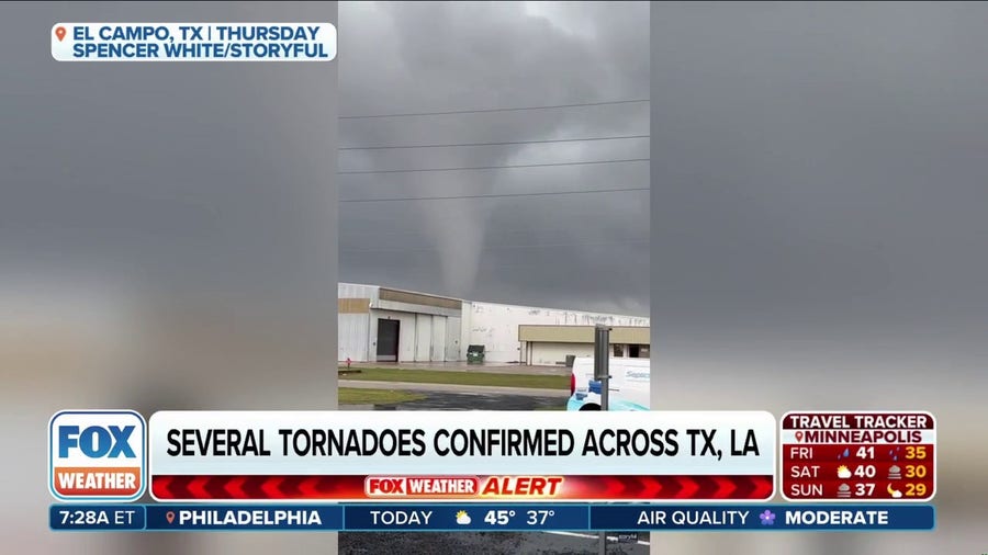 'Twins starting': Video captures twister, funnel cloud in El Campo, Texas