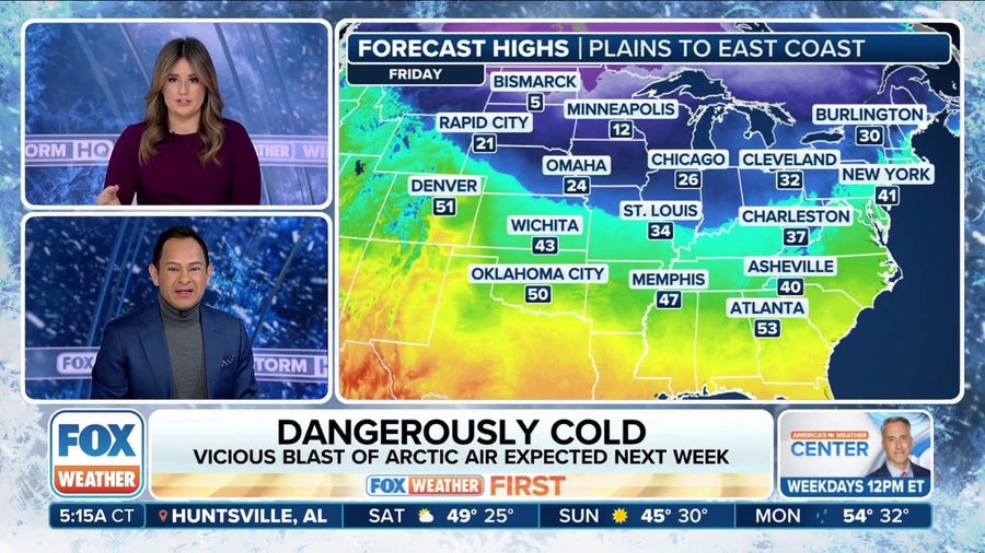 Cold temperatures creep into Lower 48 ahead of arctic blast next week