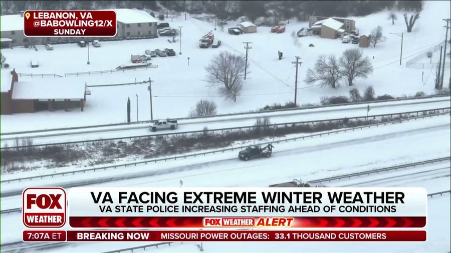 Drivers in Virginia urged to stay off roads as deadly winter storm slams mid-Atlantic