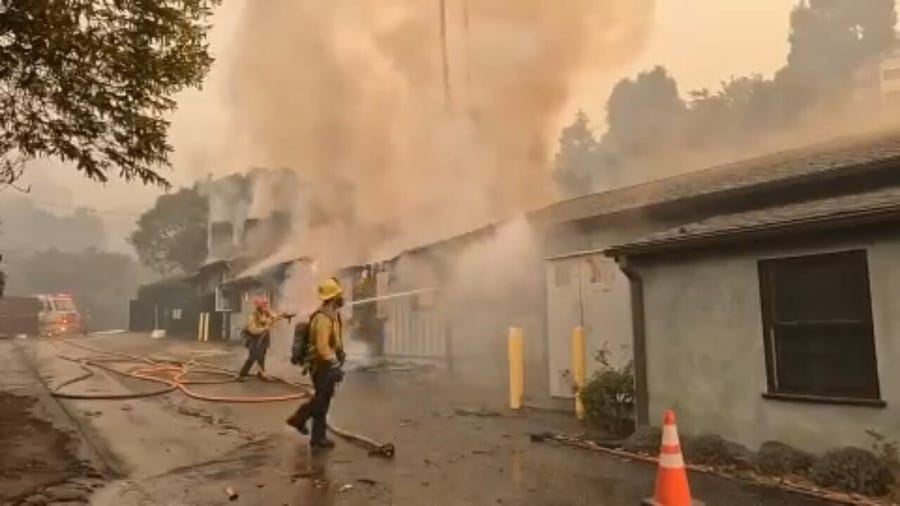 Fire crews battle flames at Westside Waldorf School in Santa Monica