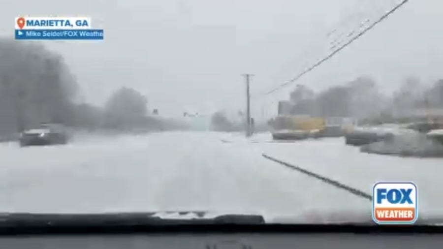 Timelapse shows slick driving conditions in Georgia amid massive winter storm