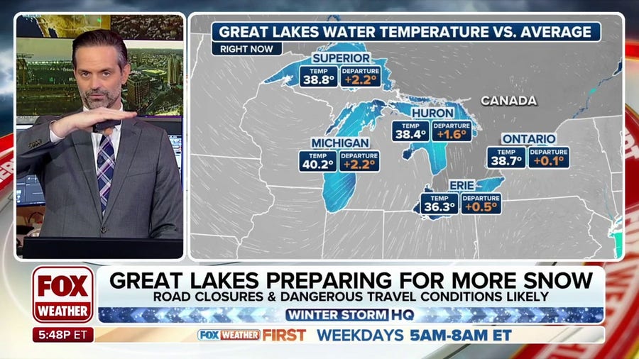 Great Lakes prepare for rough travel conditions as lake-effect snow returns