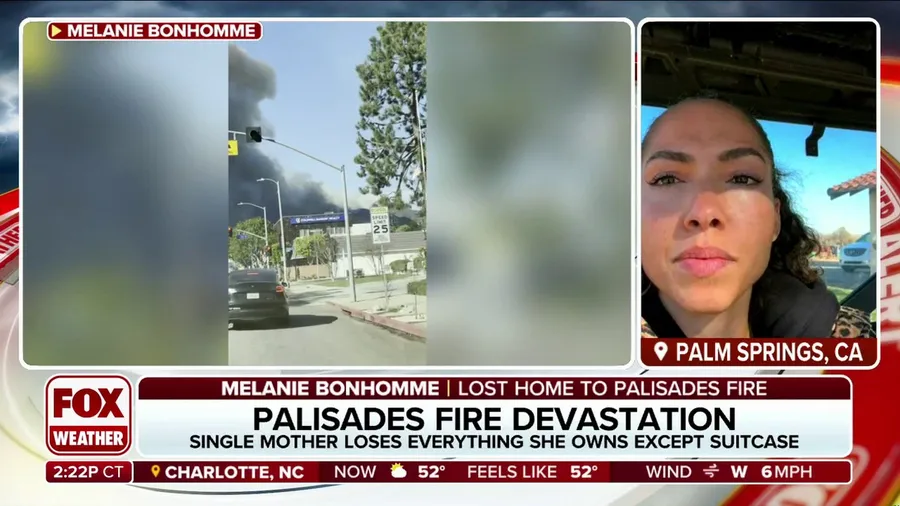 Woman flees Palisades Fire with her toddler