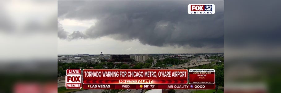 Ominous clouds over Chicago metro area