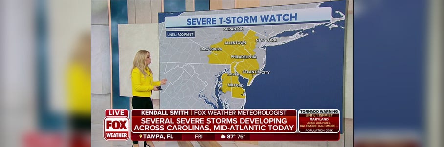Severe Thunderstorm Watch issued for parts of PA, NJ, MD and DE