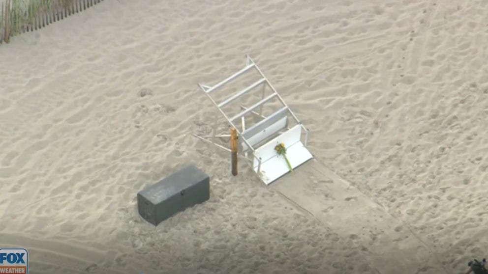 A lifeguard was killed and seven other people were injured when lightning struck a Jersey Shore beach on Monday. 