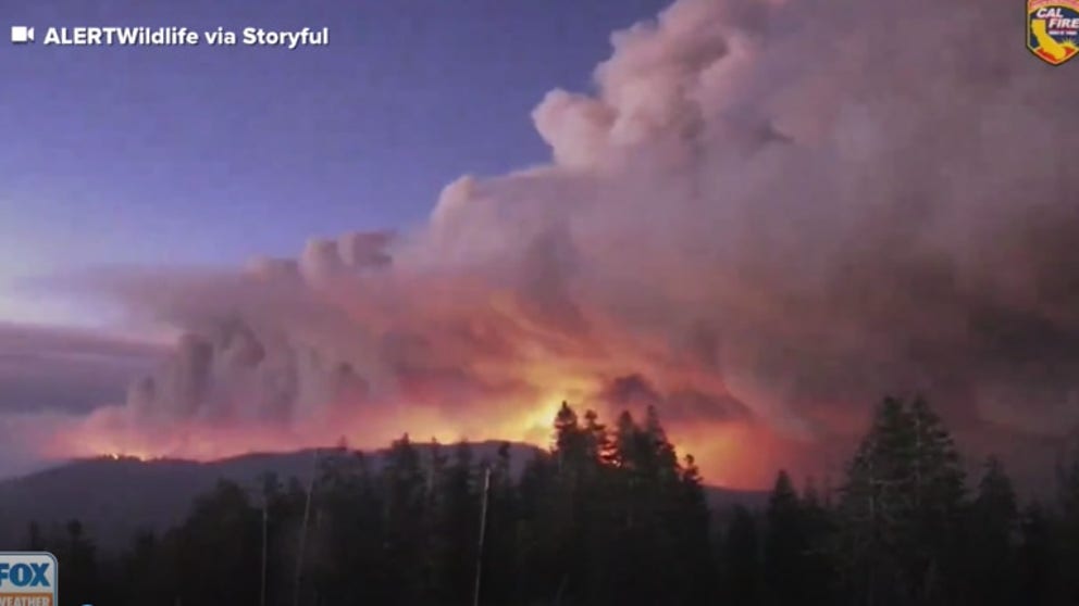 Video shows timelapse of California Windy fire. 