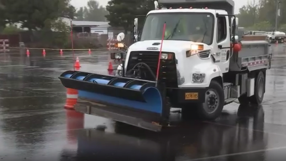 Workers with the Portland Bureau of Transportation are getting ready for winter weather, and they have a fun way of doing it. On Tuesday morning, an obstacle course was set up at the Portland International Raceway where drivers took turns behind the wheel of dump trucks with snowplows attached.�