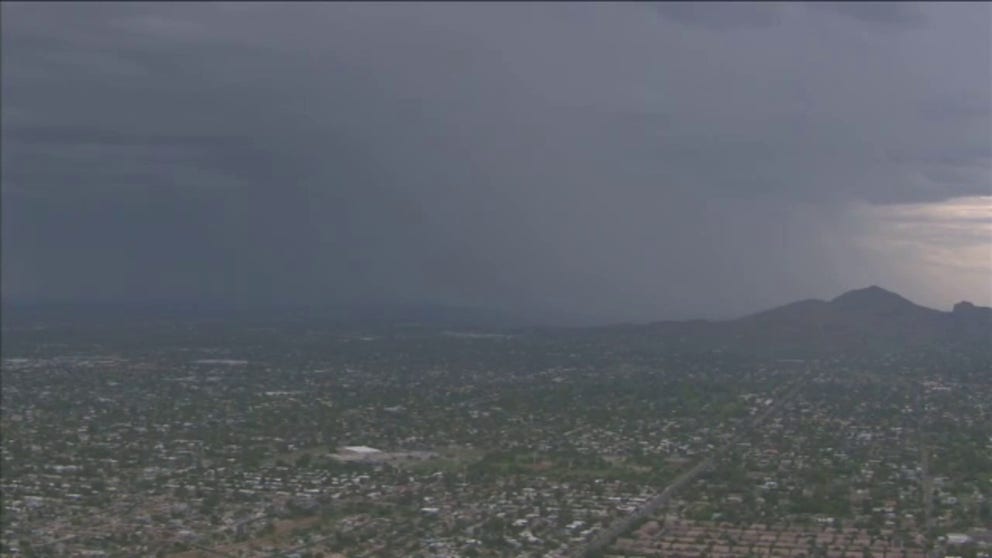 Storms in the Phoenix area seen from the air | Latest Weather Clips ...