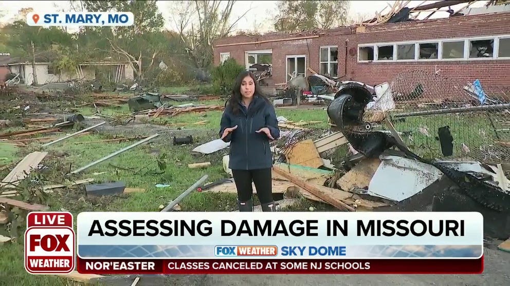 An EF-2 and EF-3 tornadoes were reported across Missouri on Sunday. Communities now are focused on cleaning up across the state. FOX Weather's Nicole Valdes is in St. Mary, Missouri, to give us the latest on the ground.