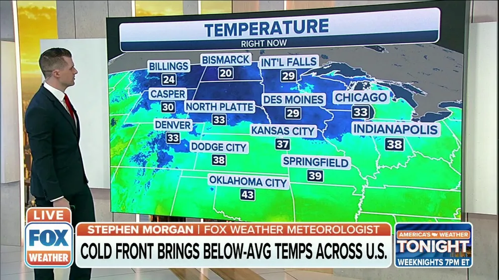 A cold front is bringing below average temperatures across the U.S.  