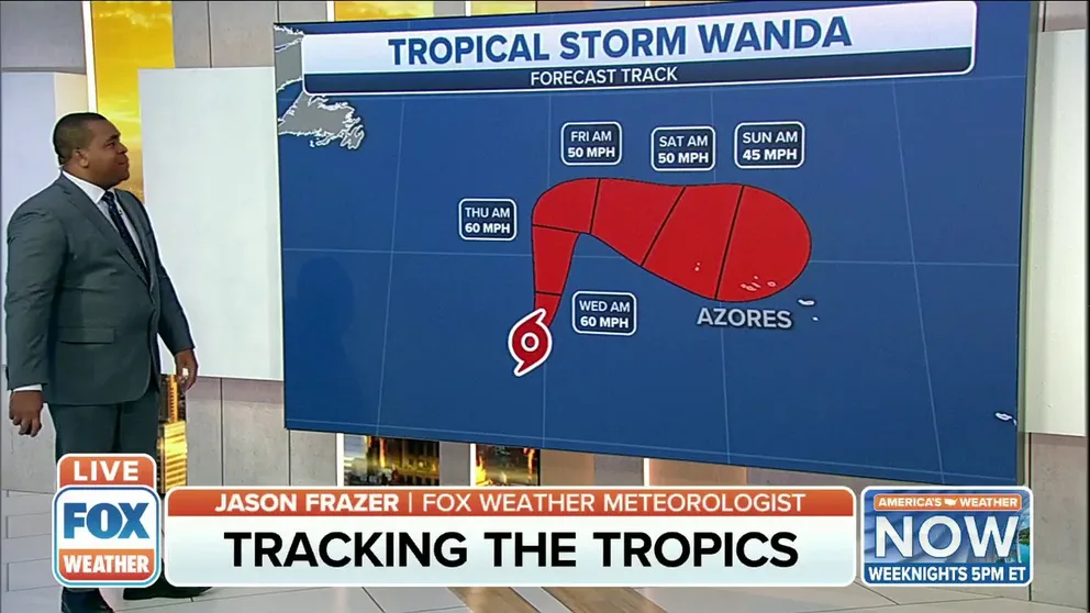 The latest track on Tropical Storm Wanda.